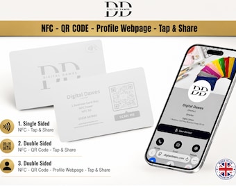 Digital Dawes custom engraved white NFC business card